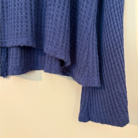 Anthropologie | Sunday in Brooklyn Blue Minnie Waffle Cardigan, Size Medium - Picture 7 of 11
